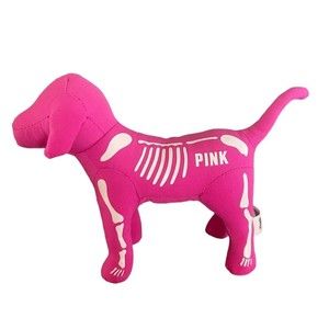 NEW Victoria Secret VS PINK Mini Collectible Spooky Dog Skeleton Pink 8"x5"x2.5"